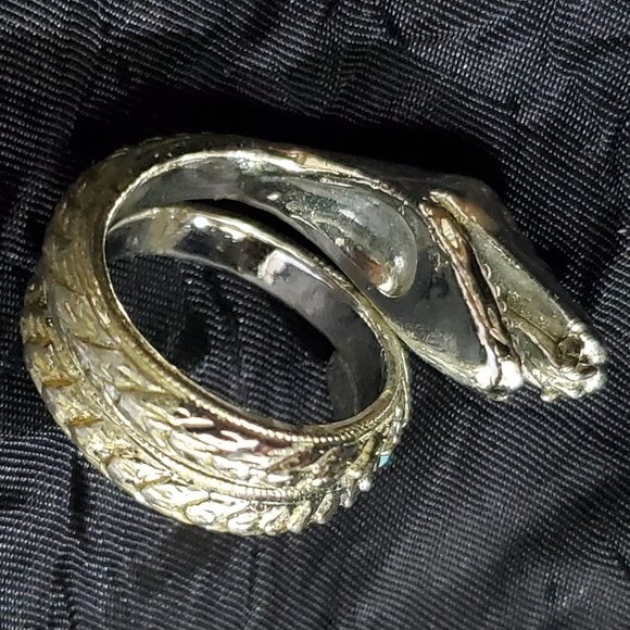 Vintage 1970's Rattle Snake Coil Ring Adjustable Size 6.5 - Picture 6 of 9